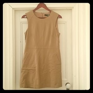 Tan faux leather sleeveless dress